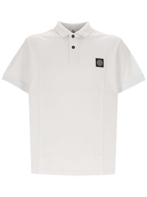 Optical white stretch-cotton t-shirt Stone Island | 80152SC17A0001